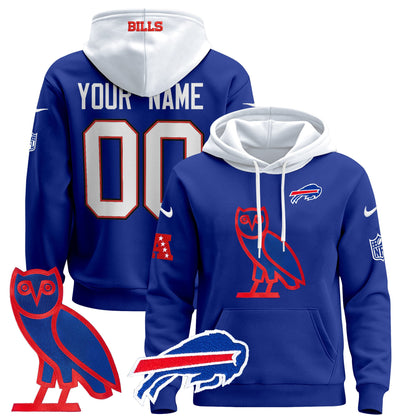 Buffalo Bills OVO 2024 Custom Pullover Hoodie - All Stitched