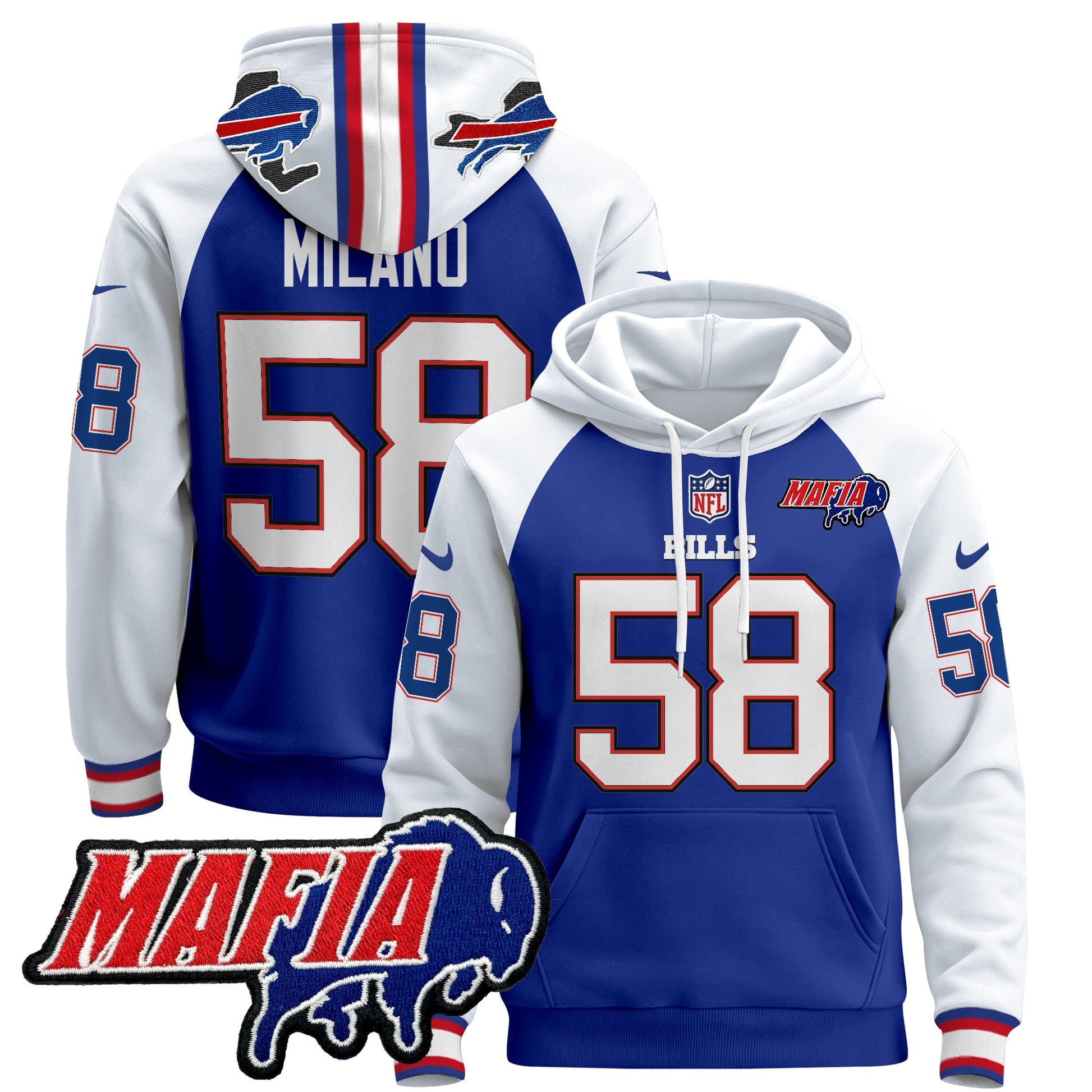 Men's Buffalo Bills 2024 Bills Mafia Patch Pullover Hoodie - All Stitched