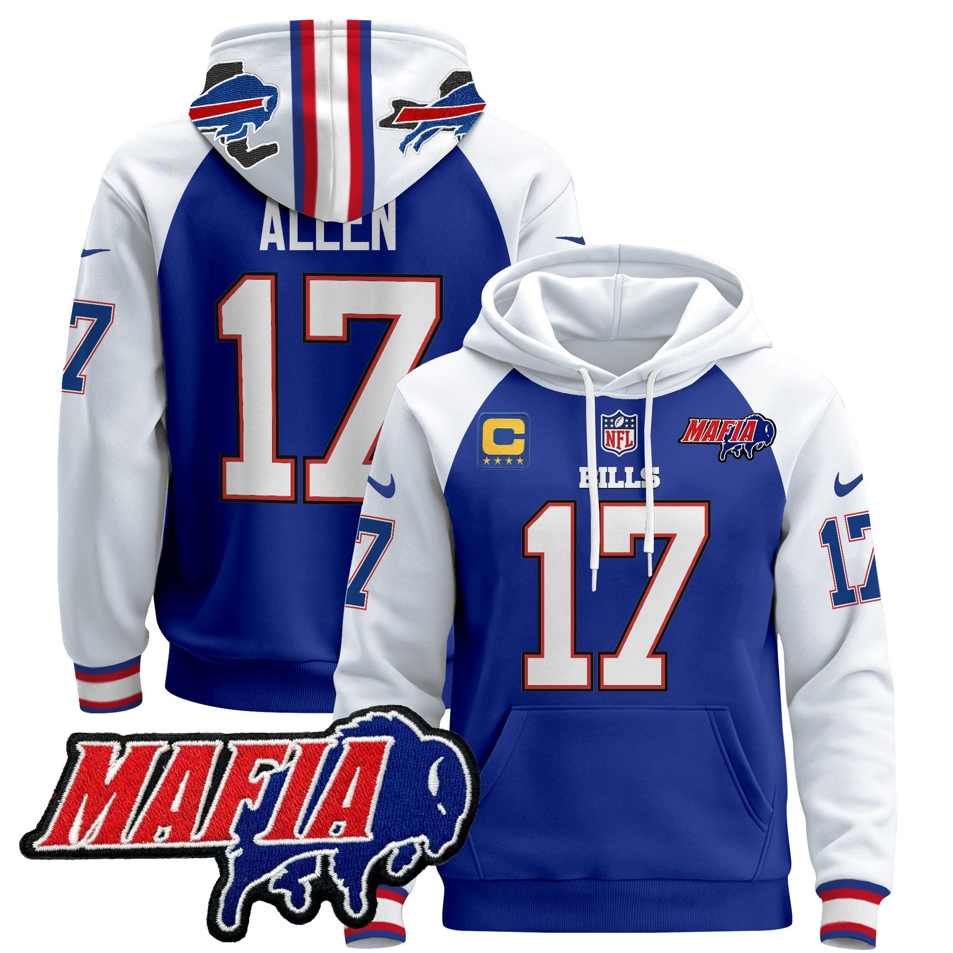 Men's Buffalo Bills 2024 Bills Mafia Patch Pullover Hoodie - All Stitched