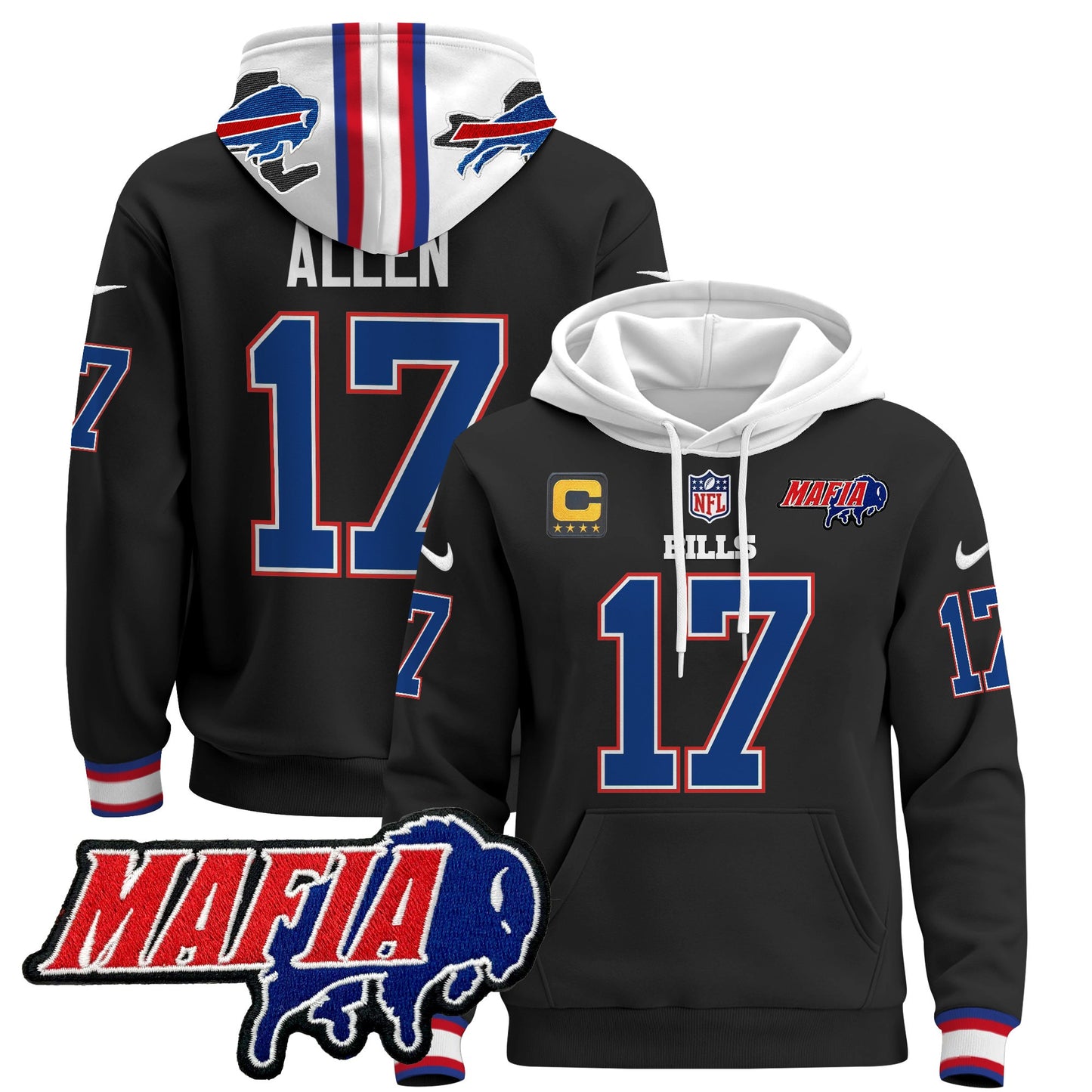 Men's Buffalo Bills 2024 Bills Mafia Patch Pullover Hoodie - All Stitched