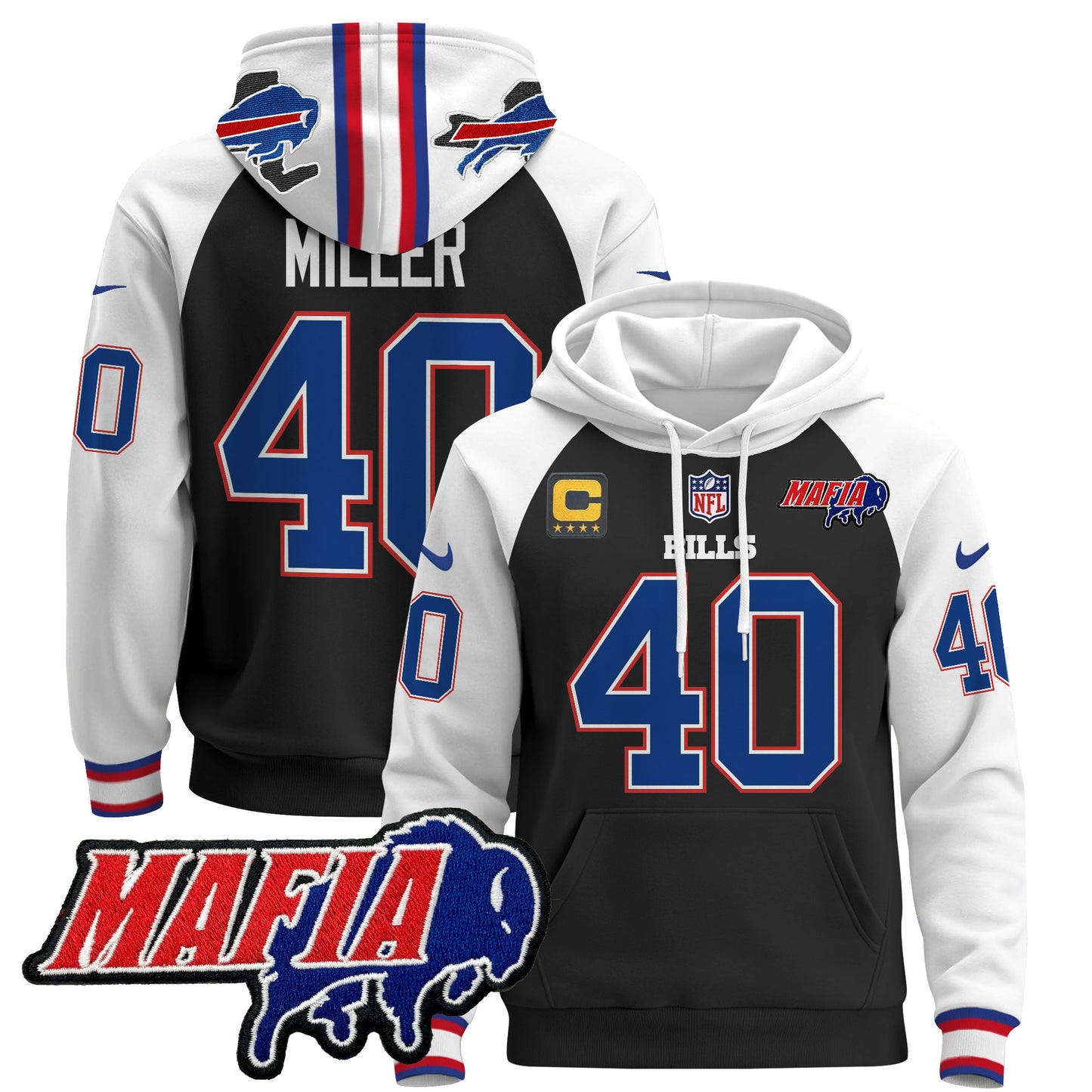 Men's Buffalo Bills 2024 Bills Mafia Patch Pullover Hoodie - All Stitched
