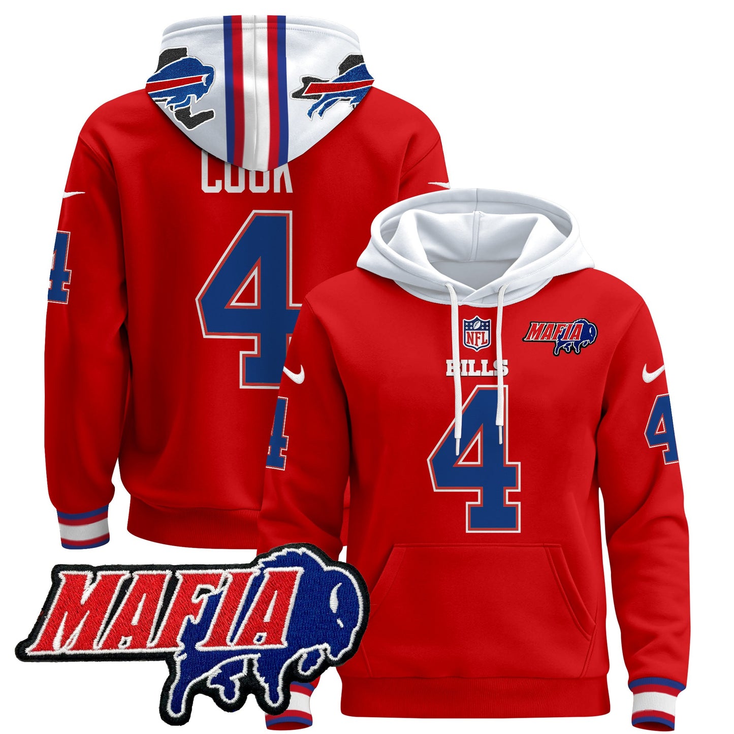 Men's Buffalo Bills 2024 Bills Mafia Patch Pullover Hoodie - All Stitched