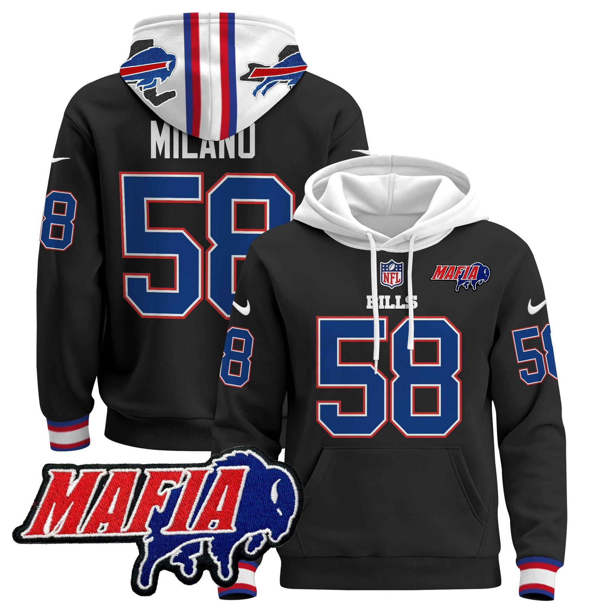 Men's Buffalo Bills 2024 Bills Mafia Patch Pullover Hoodie - All Stitched