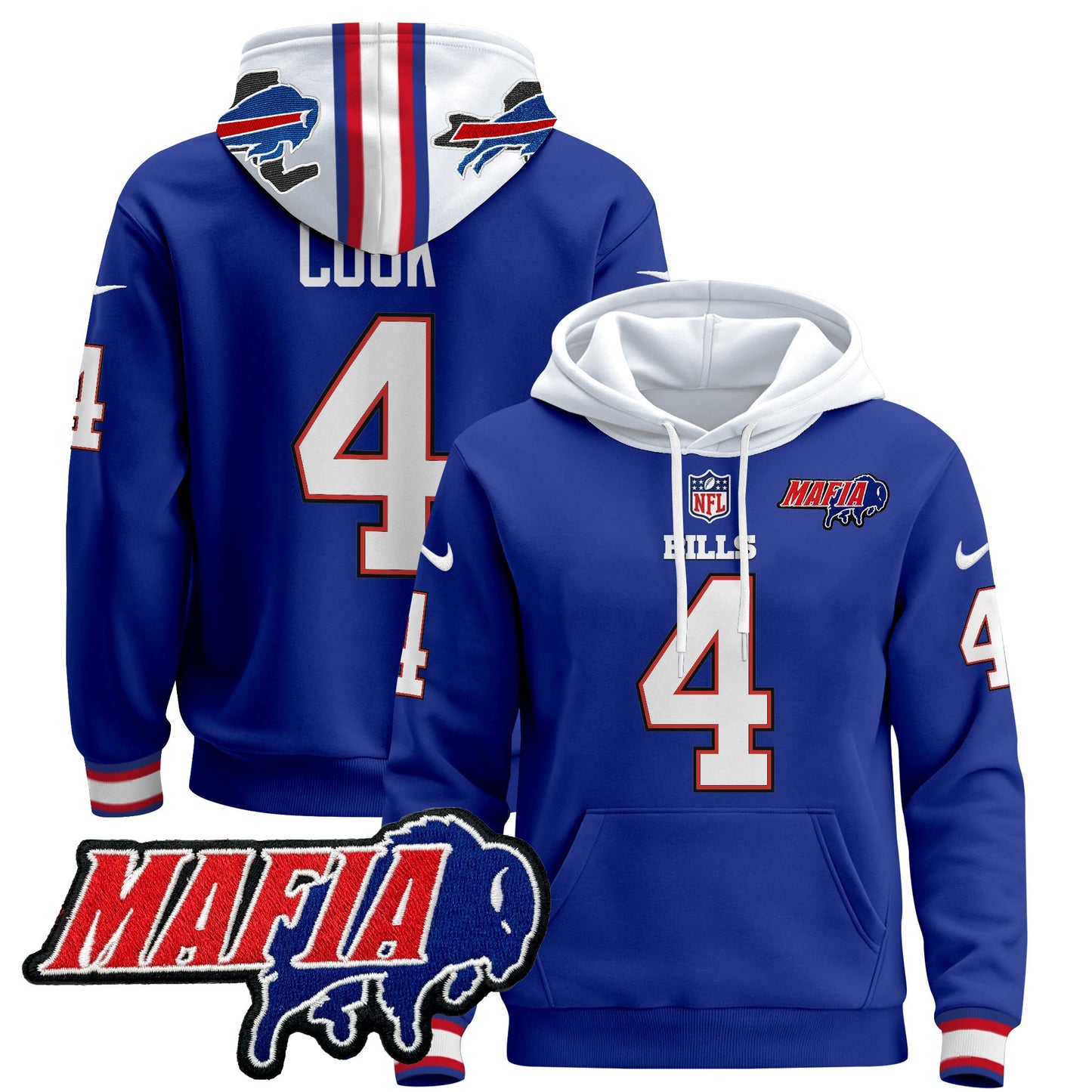 Men's Buffalo Bills 2024 Bills Mafia Patch Pullover Hoodie - All Stitched