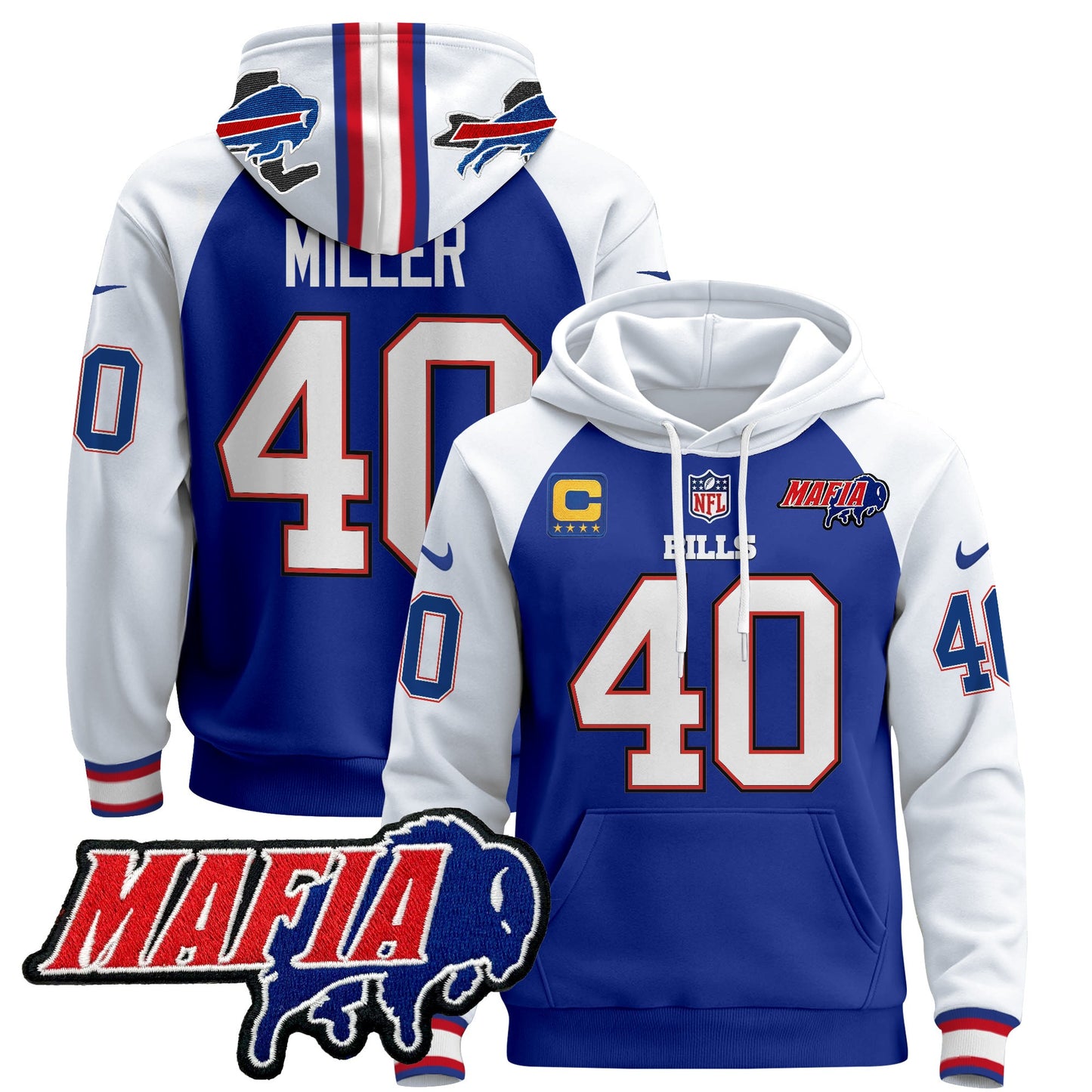 Men's Buffalo Bills 2024 Bills Mafia Patch Pullover Hoodie - All Stitched