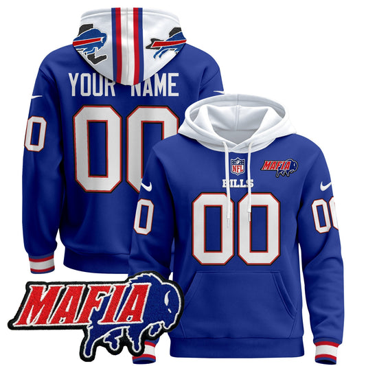 BUF 2024 Bills Mafia Patch Custom Pullover Hoodie