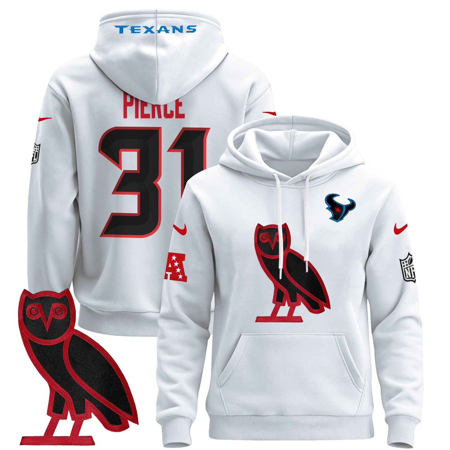 Men's Houston Texans OVO 2024 Pullover Hoodie - All Stitched