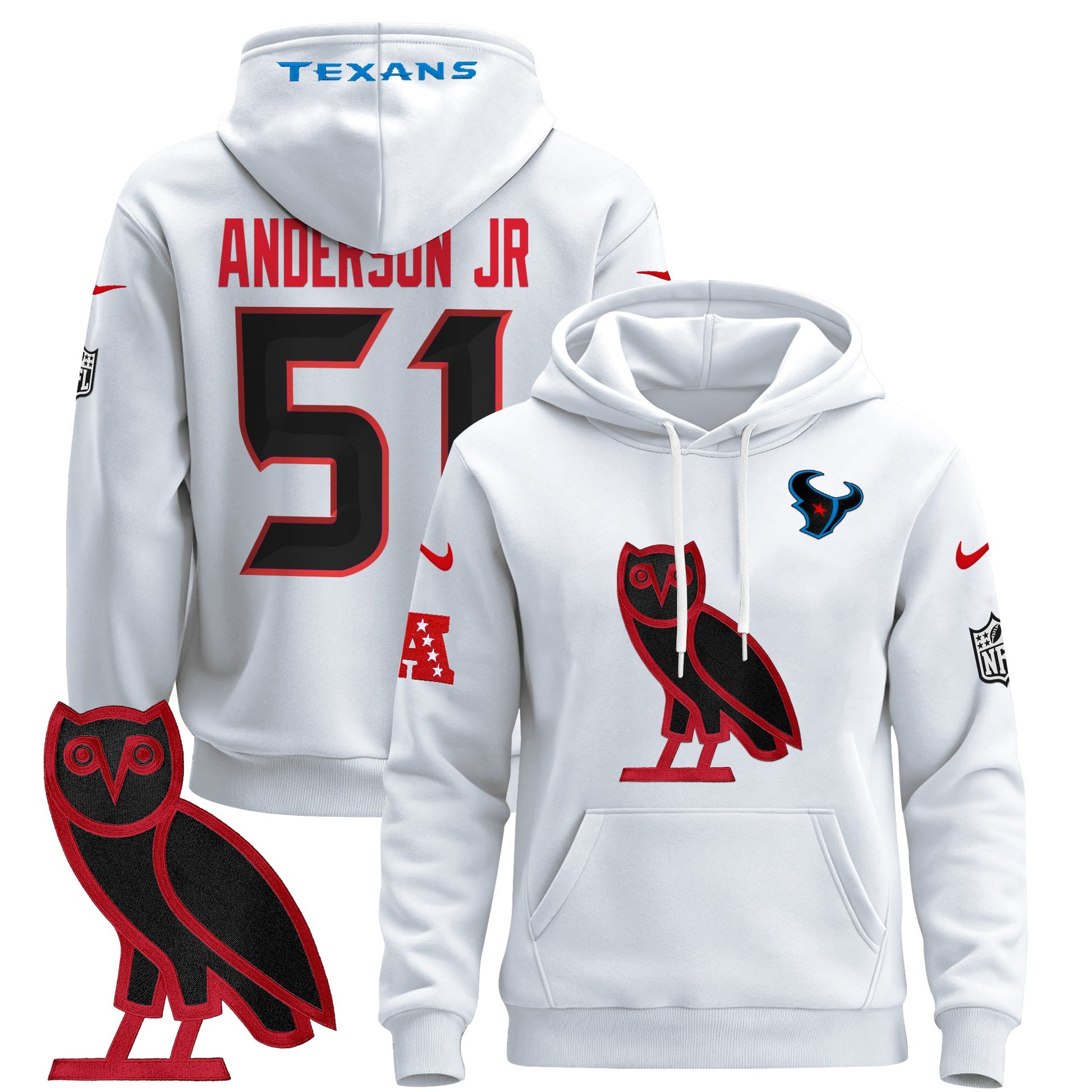 Men's Houston Texans OVO 2024 Pullover Hoodie - All Stitched