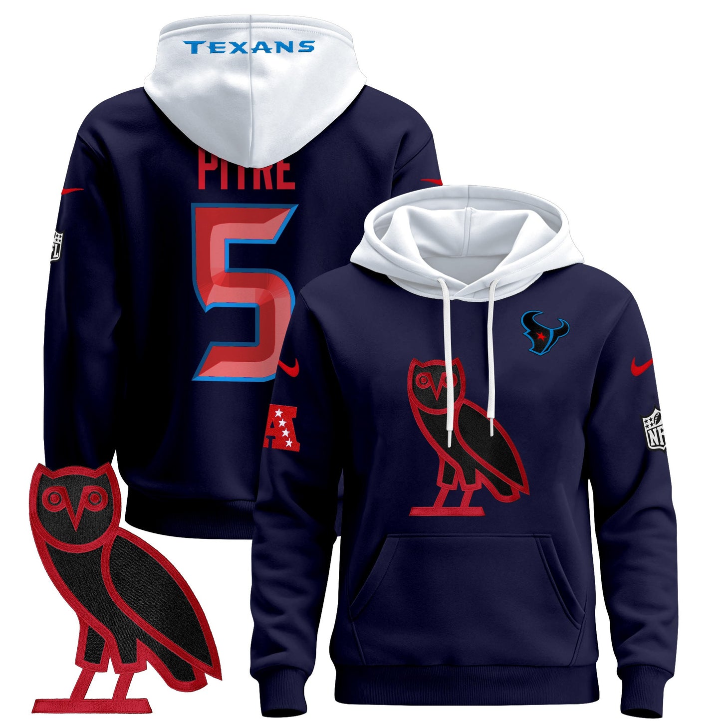 Men's Houston Texans OVO 2024 Pullover Hoodie - All Stitched
