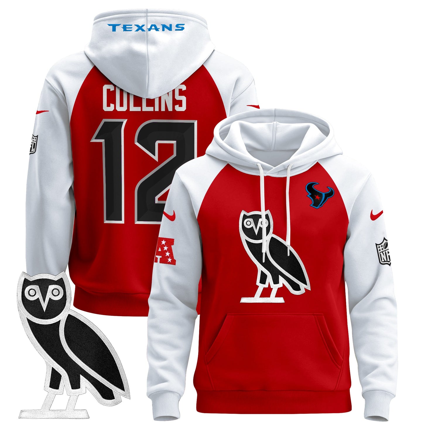 Men's Houston Texans OVO 2024 Pullover Hoodie - All Stitched