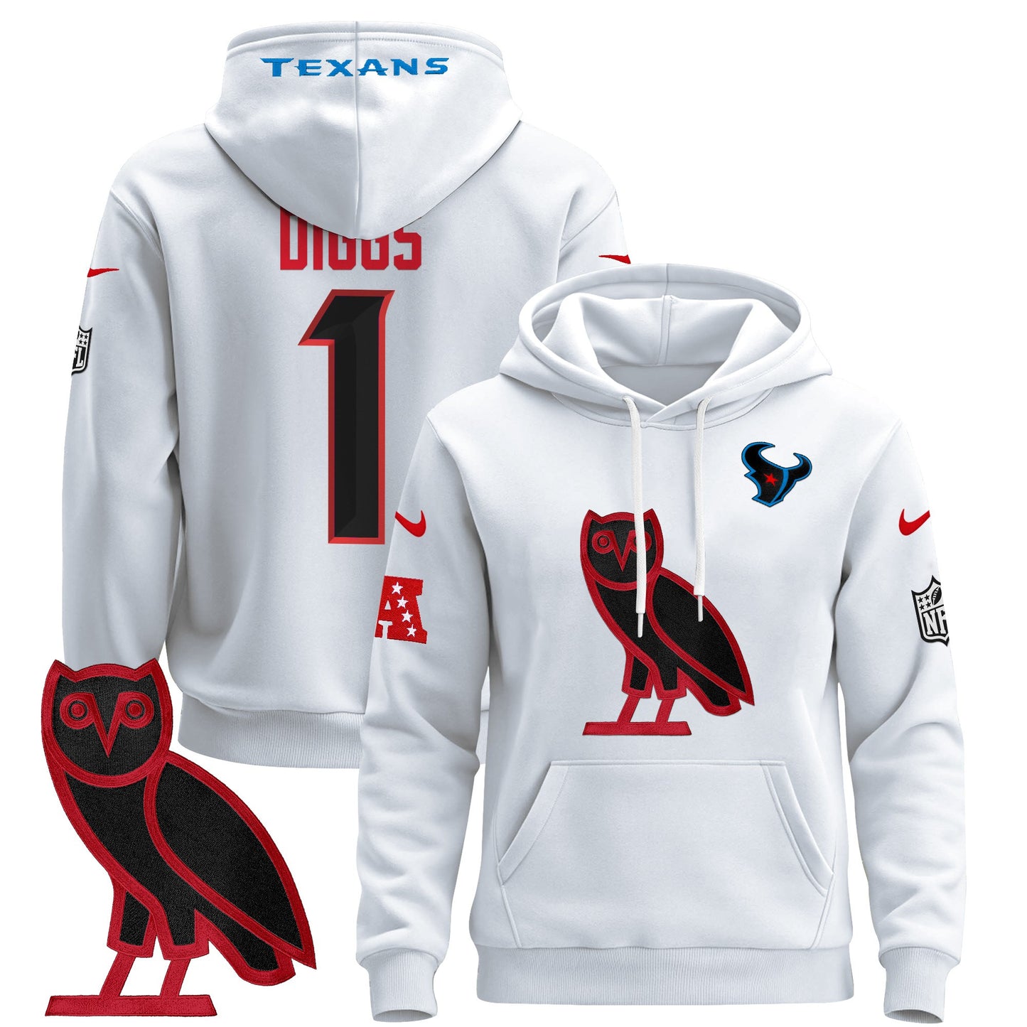 Men's Houston Texans OVO 2024 Pullover Hoodie - All Stitched