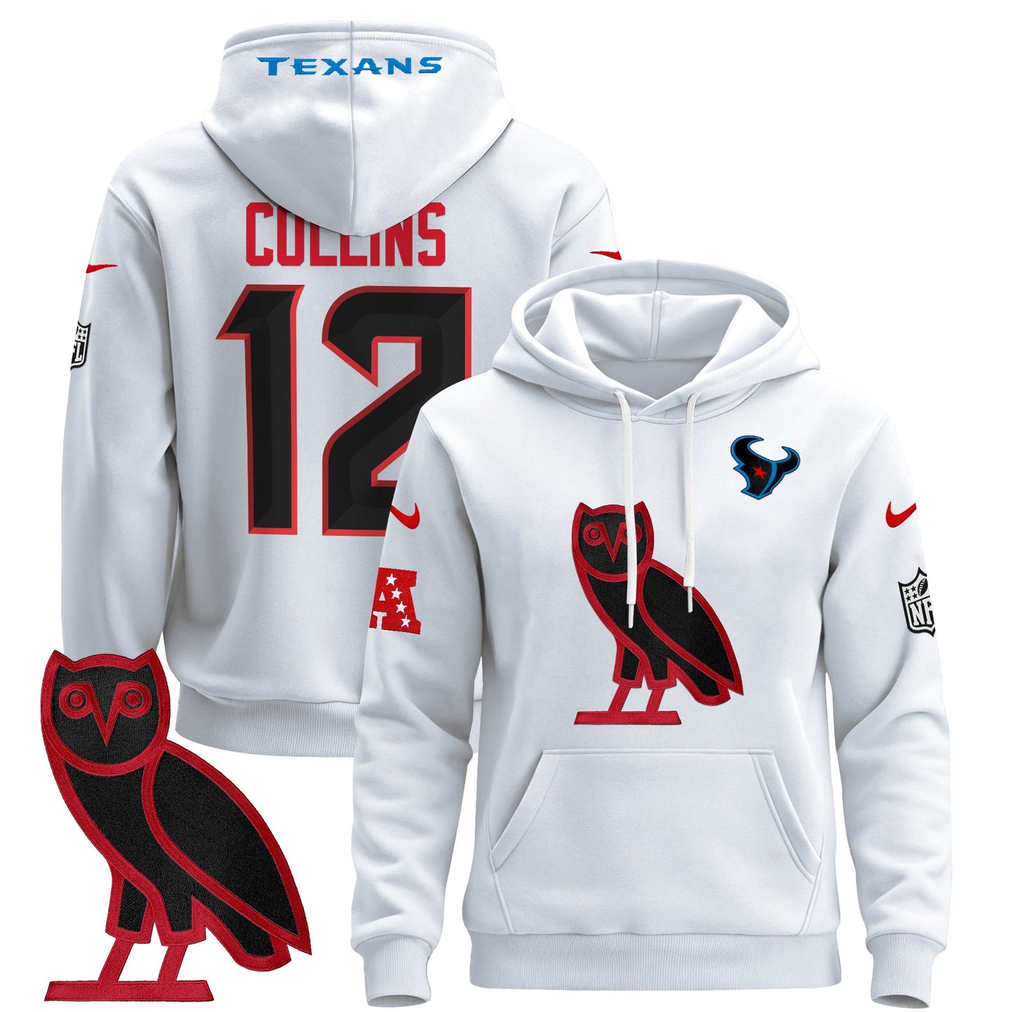 Men's Houston Texans OVO 2024 Pullover Hoodie - All Stitched