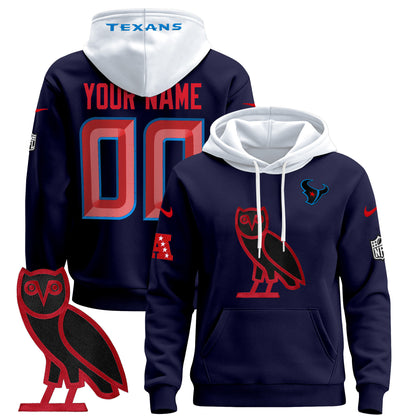 Houston Texans OVO 2024 Custom Pullover Hoodie - All Stitched