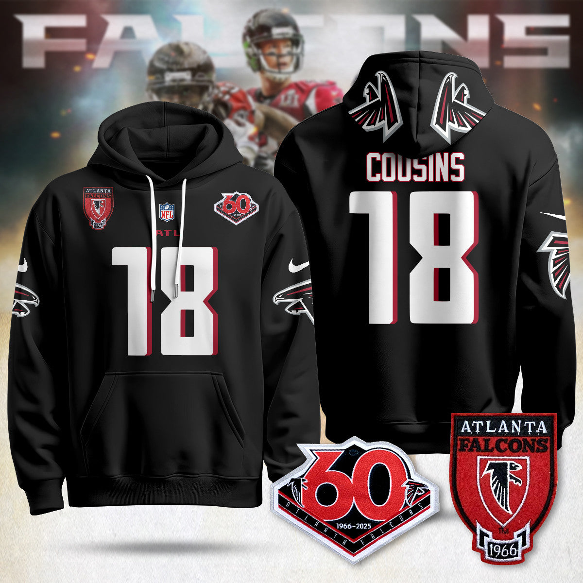 ATL 60th Season Pullover Custom Hoodie - All Stitched