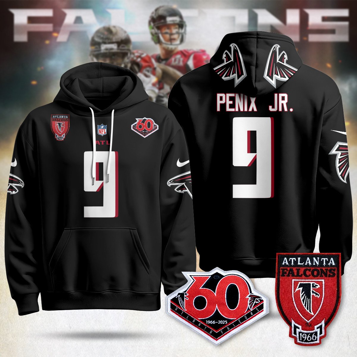 ATL 60th Season Pullover Custom Hoodie - All Stitched