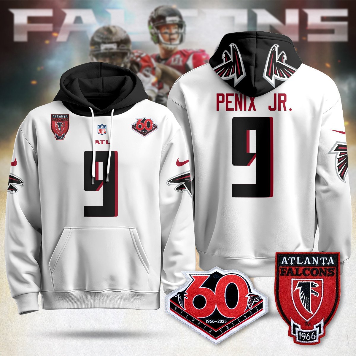 ATL 60th Season Pullover Custom Hoodie - All Stitched