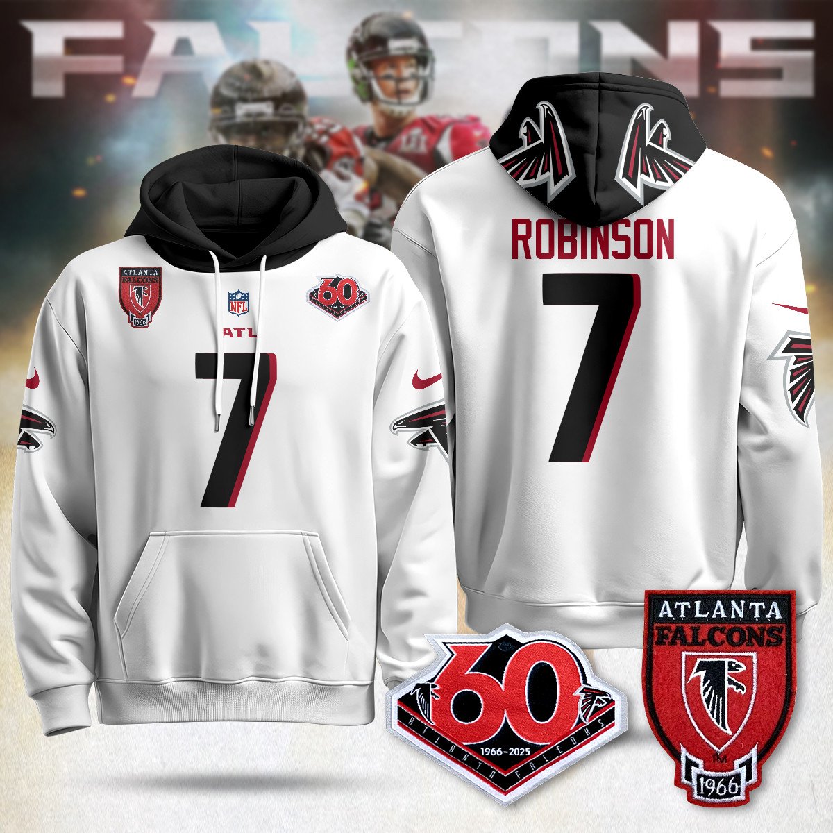 ATL 60th Season Pullover Custom Hoodie - All Stitched