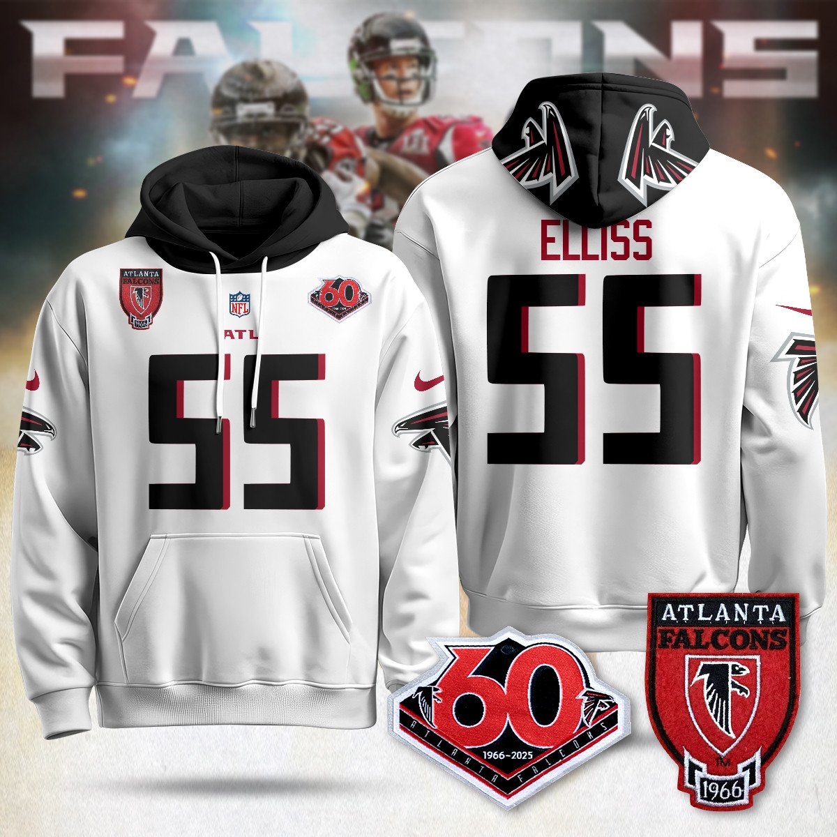 ATL 60th Season Pullover Custom Hoodie - All Stitched