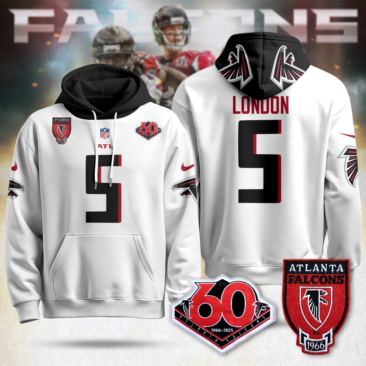 ATL 60th Season Pullover Custom Hoodie - All Stitched