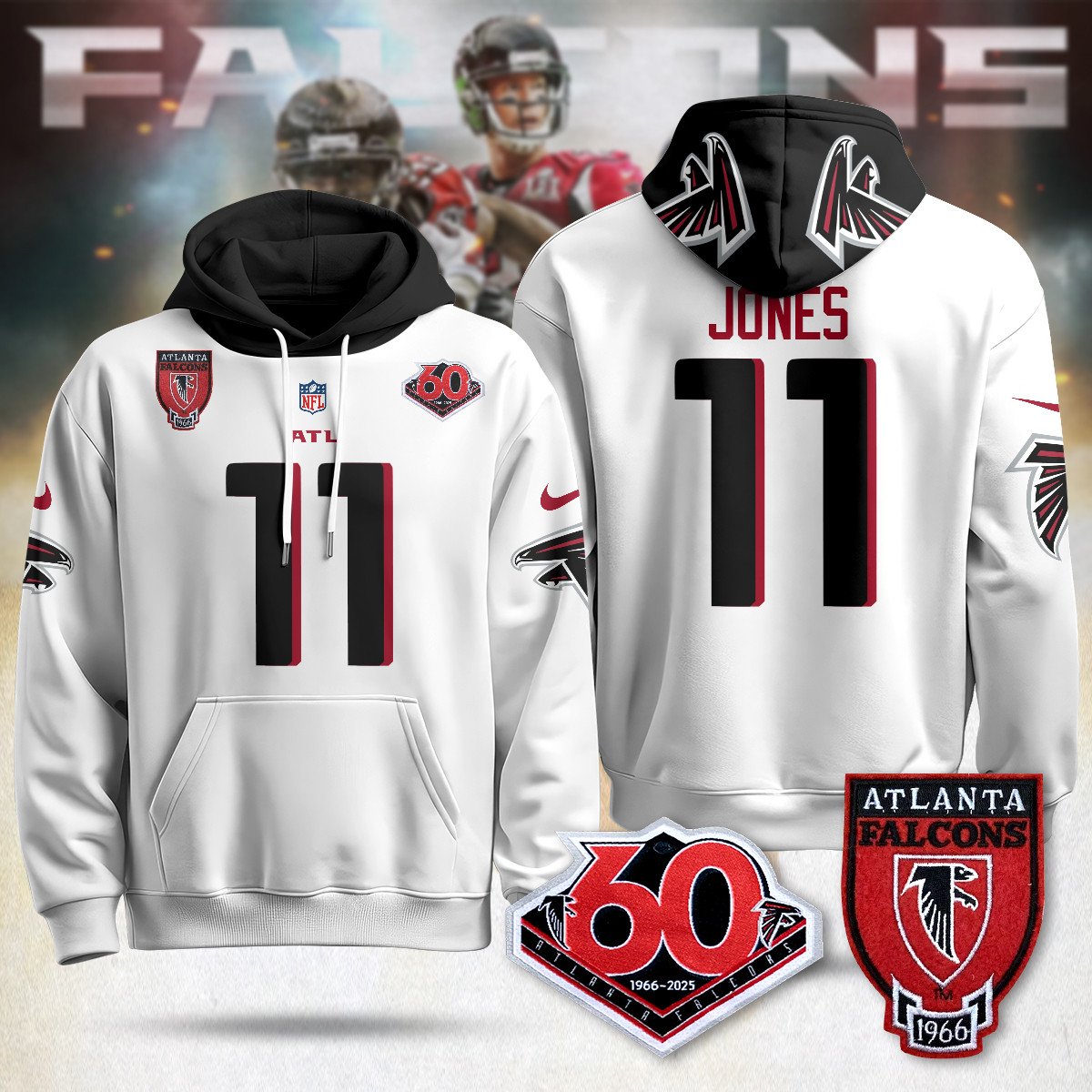 ATL 60th Season Pullover Custom Hoodie - All Stitched
