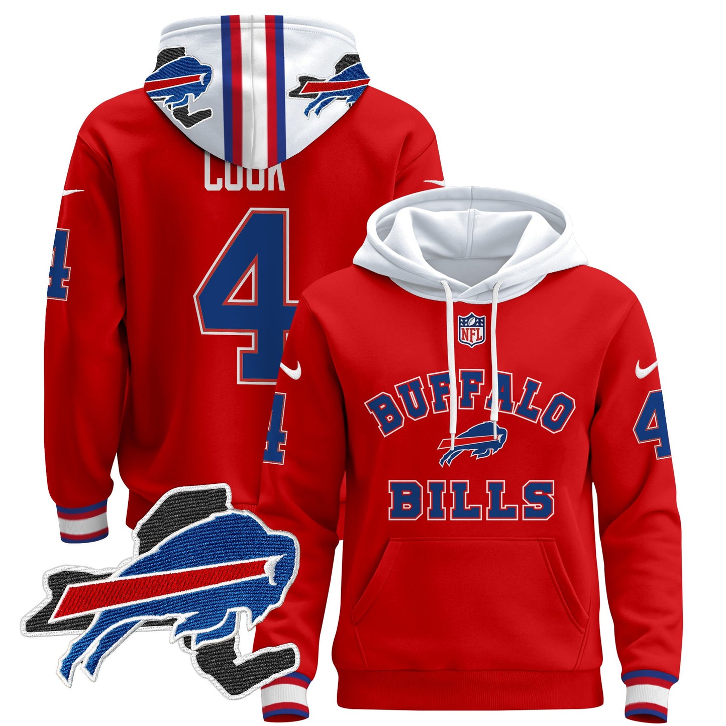 Men's Buffalo Bills 2024 Pullover Hoodie V4 - All Stitched