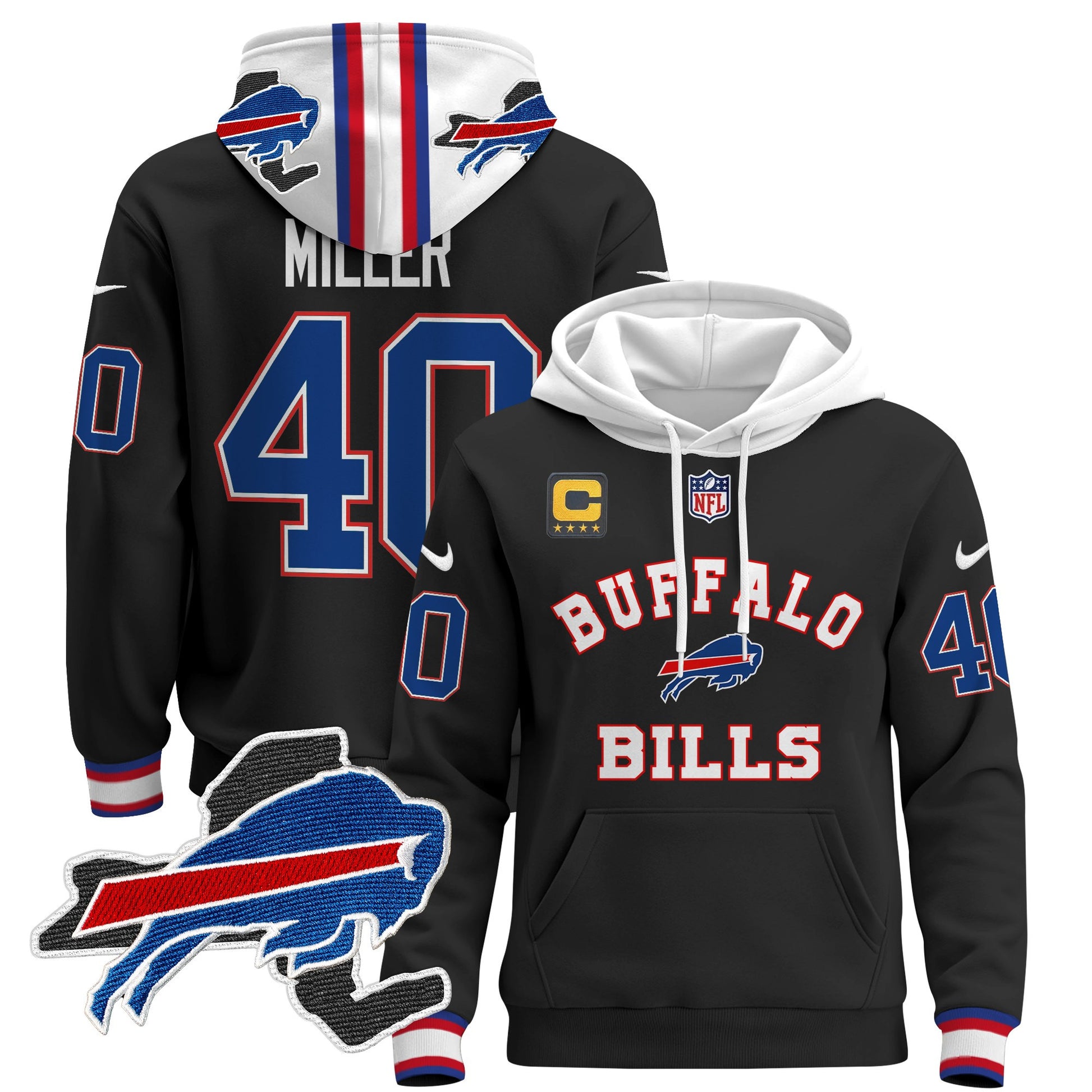 Men's Buffalo Bills 2024 Pullover Hoodie V4 - All Stitched