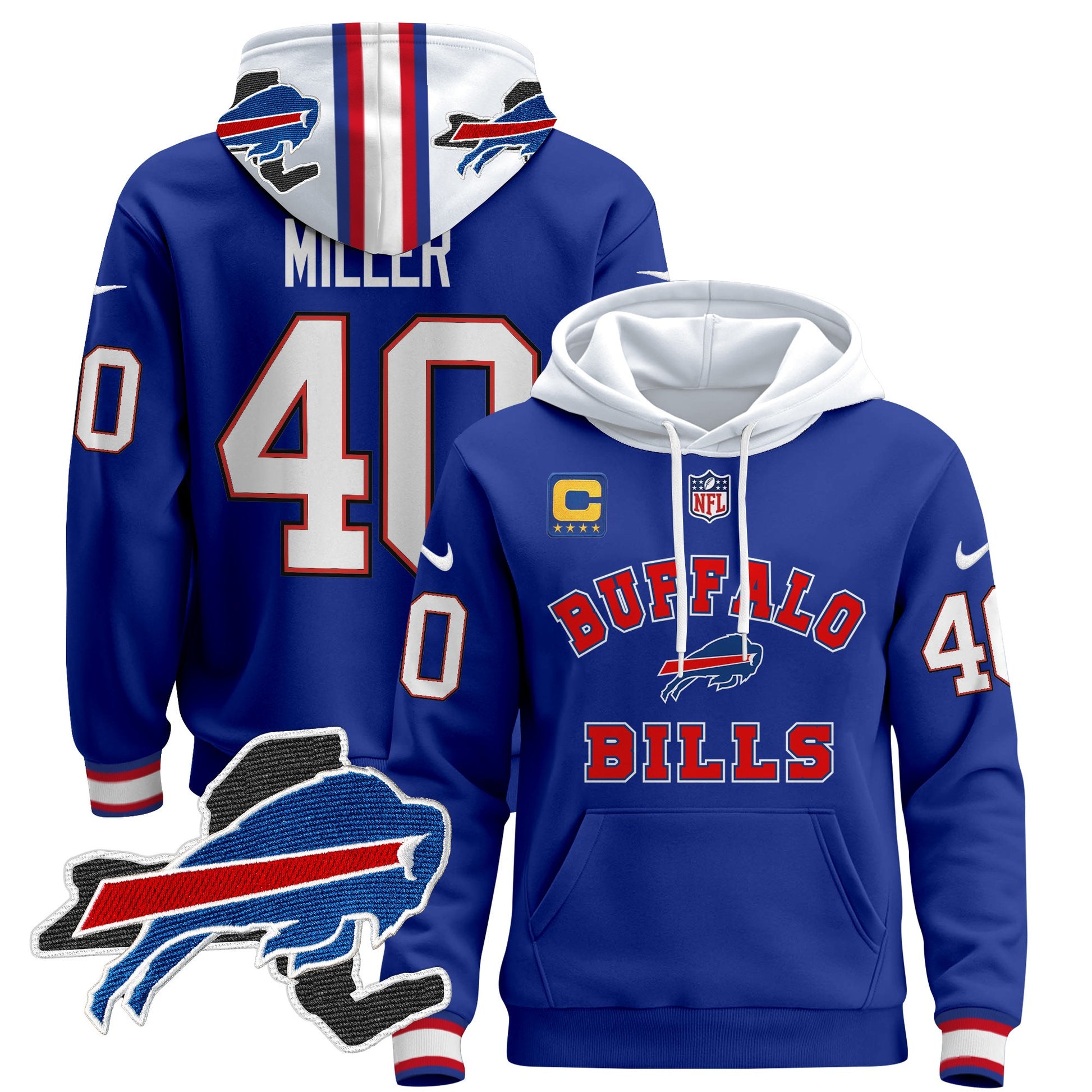 Men's Buffalo Bills 2024 Pullover Hoodie V4 - All Stitched