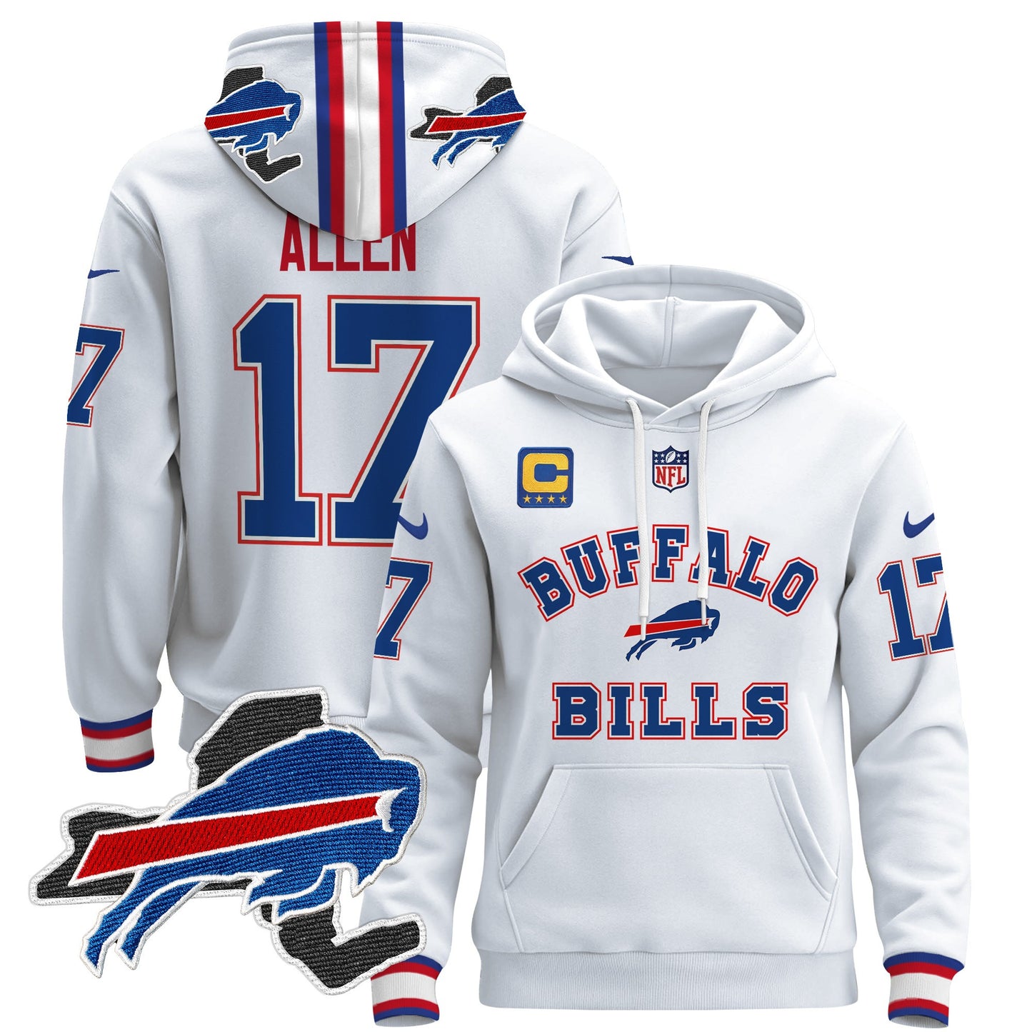 Men's Buffalo Bills 2024 Pullover Hoodie V4 - All Stitched