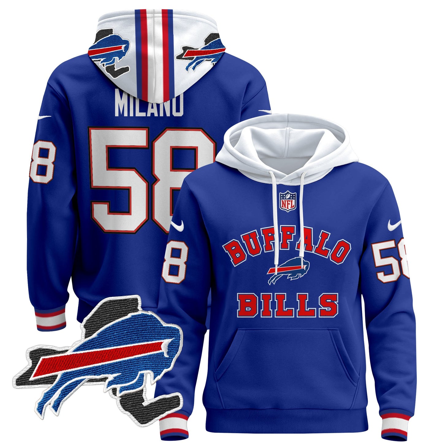 Men's Buffalo Bills 2024 Pullover Hoodie V4 - All Stitched