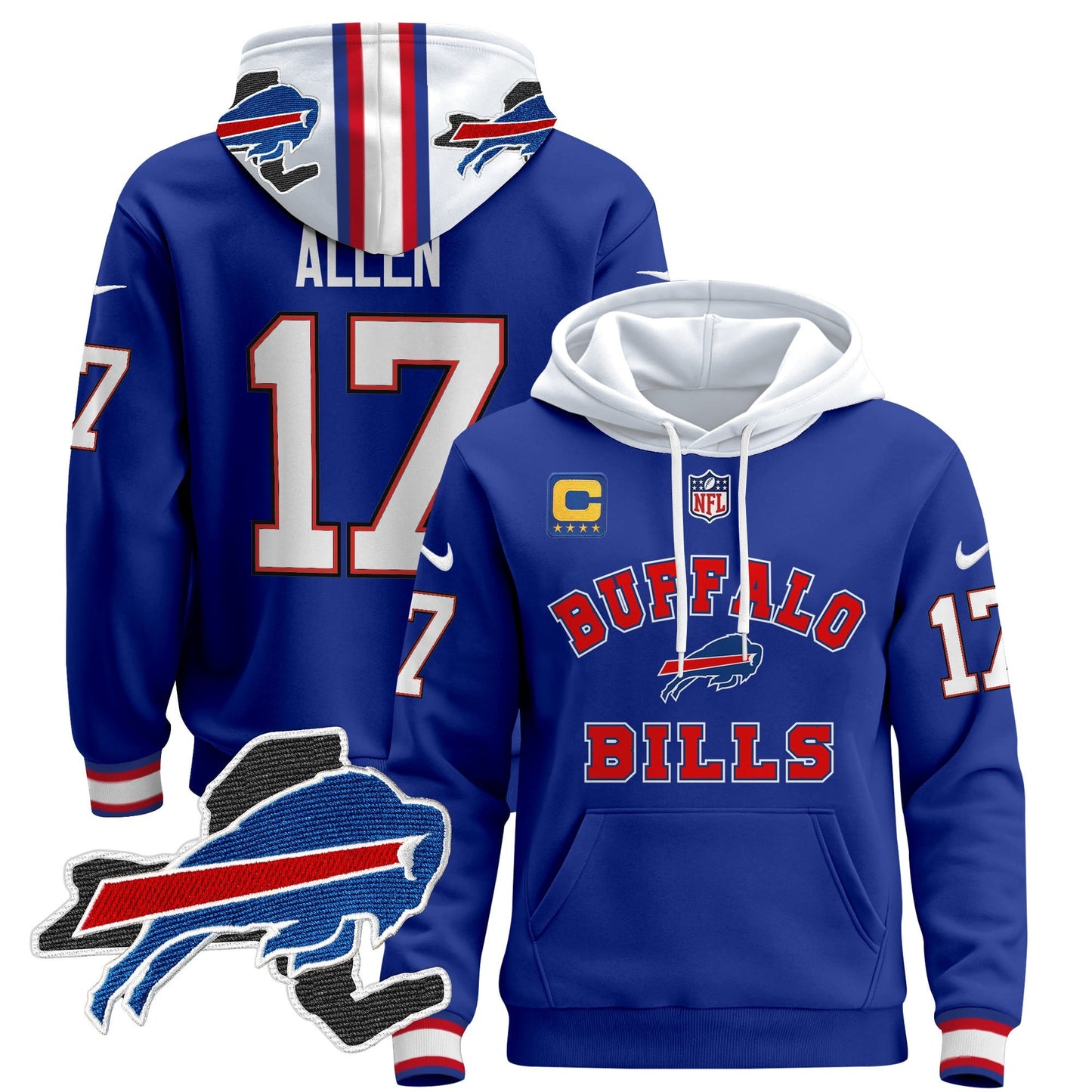Men's Buffalo Bills 2024 Pullover Hoodie V4 - All Stitched