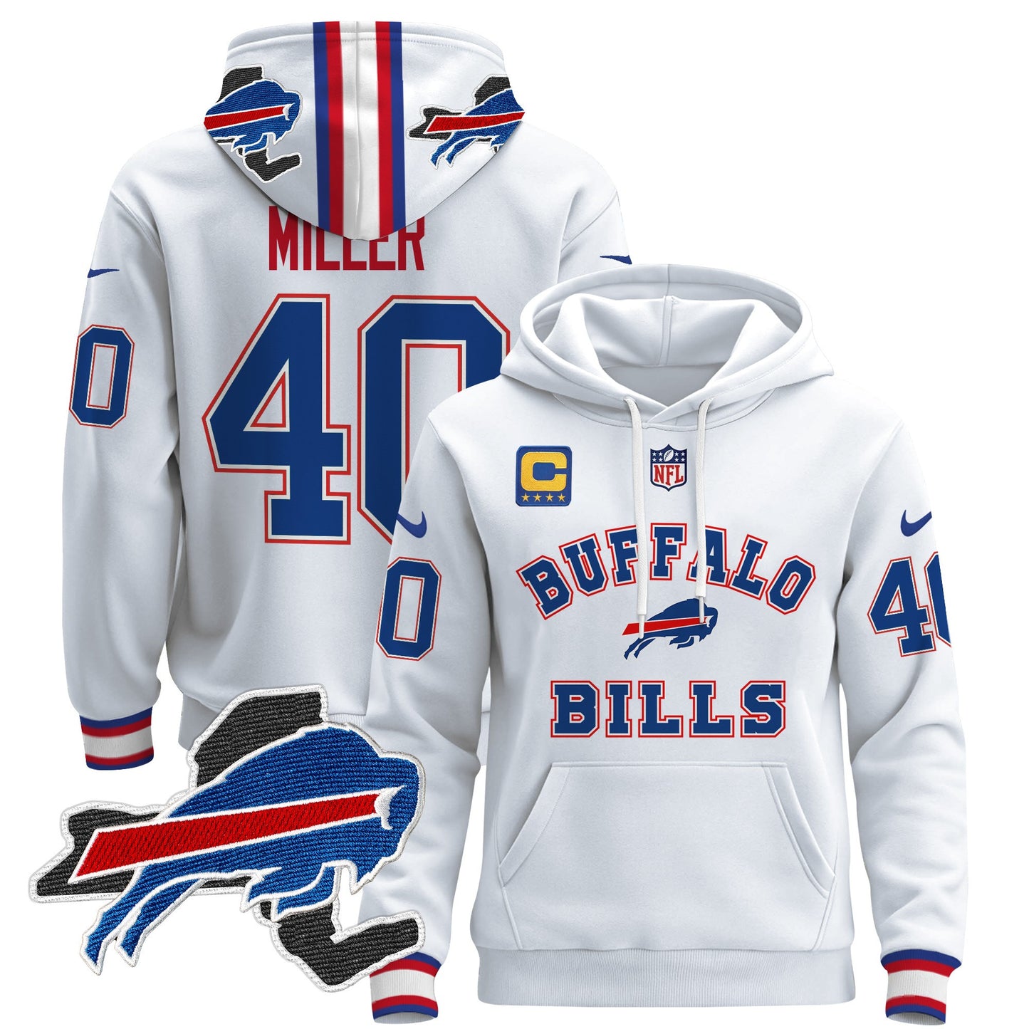 Men's Buffalo Bills 2024 Pullover Hoodie V4 - All Stitched