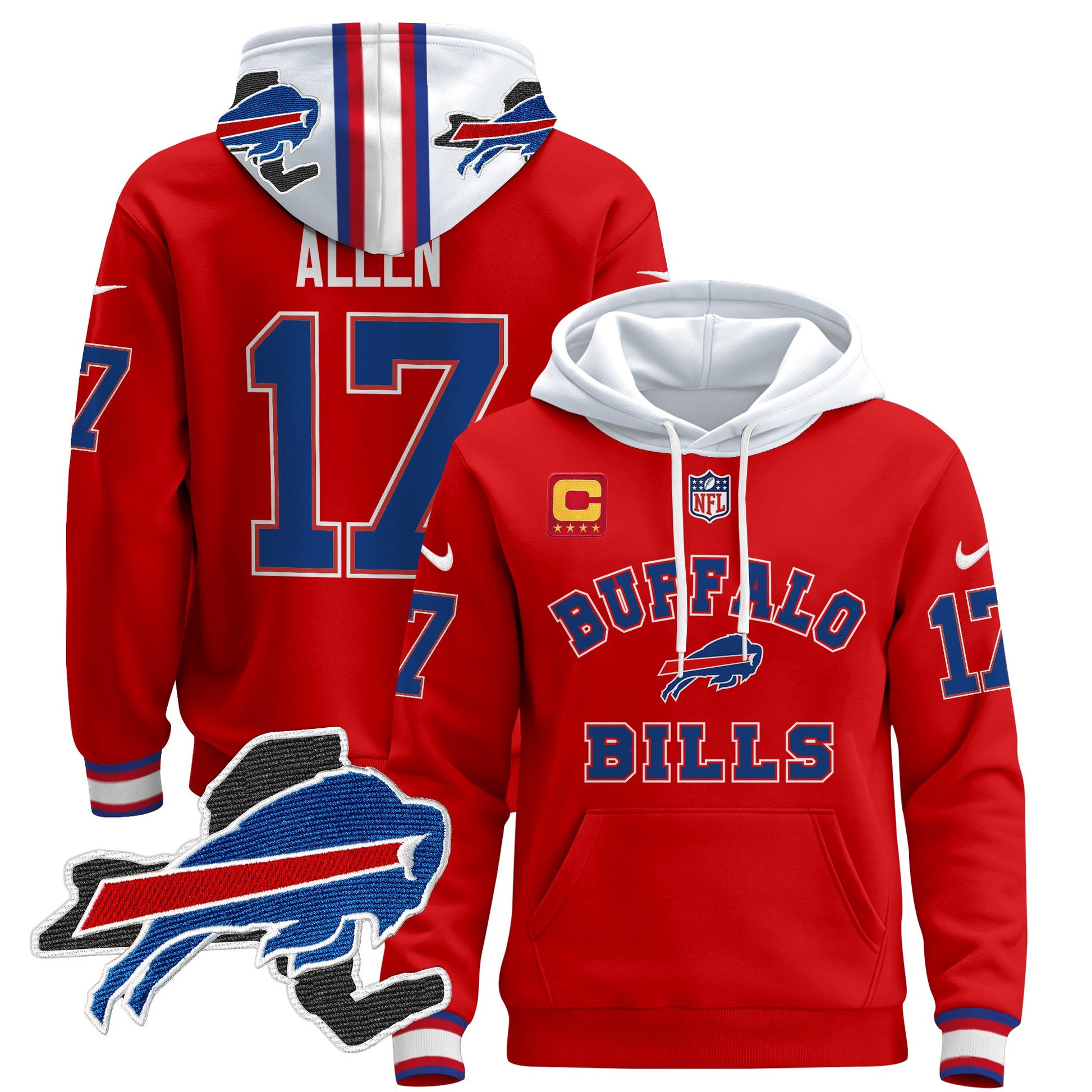 Men's Buffalo Bills 2024 Pullover Hoodie V4 - All Stitched