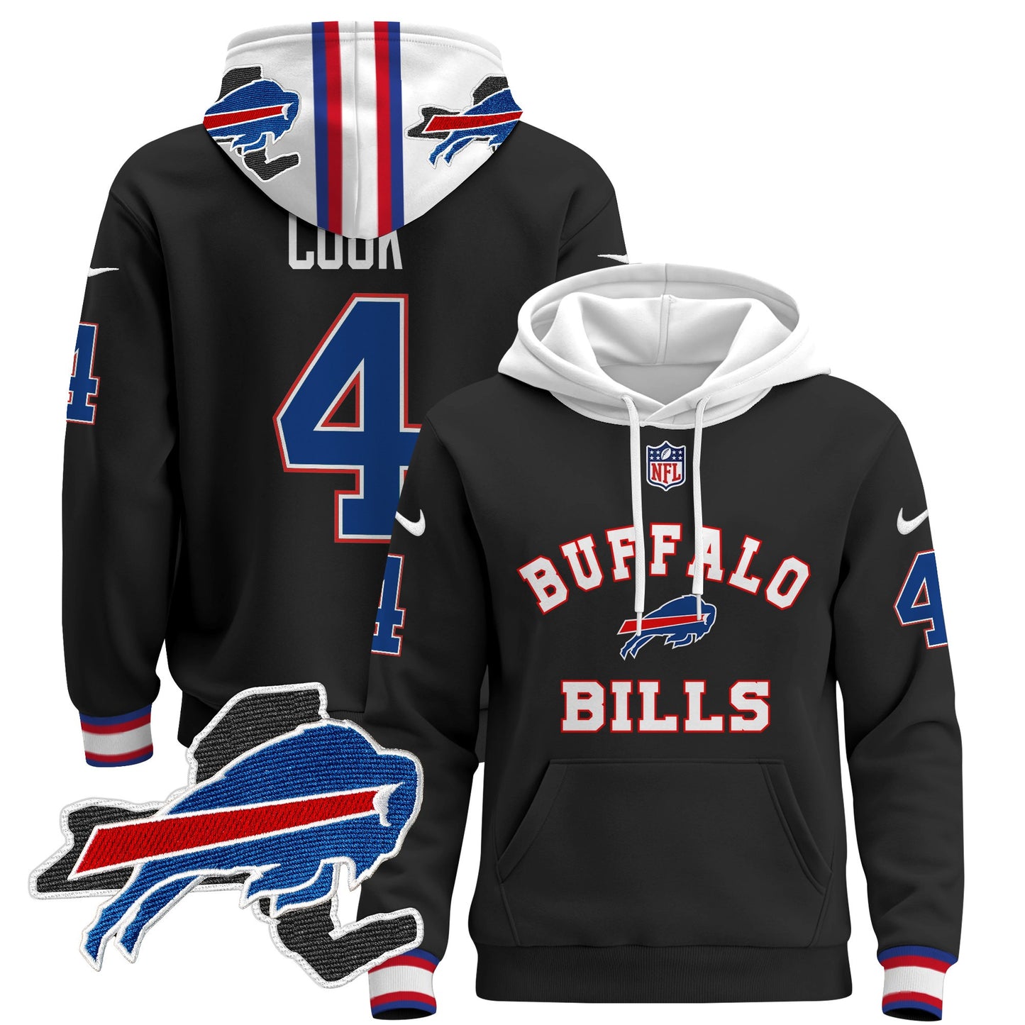 Men's Buffalo Bills 2024 Pullover Hoodie V4 - All Stitched