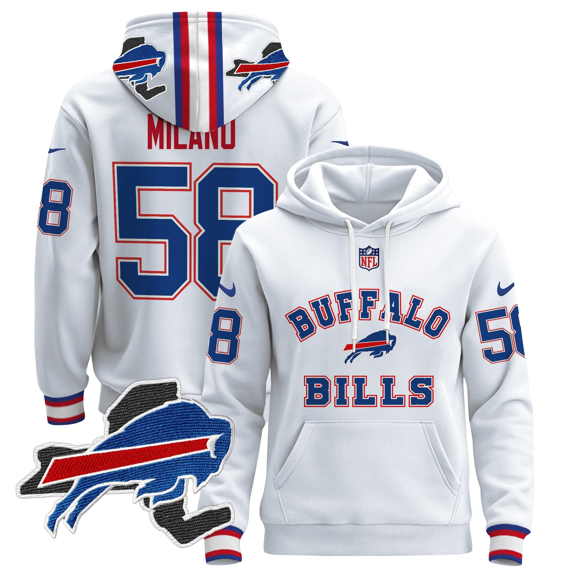 Men's Buffalo Bills 2024 Pullover Hoodie V4 - All Stitched