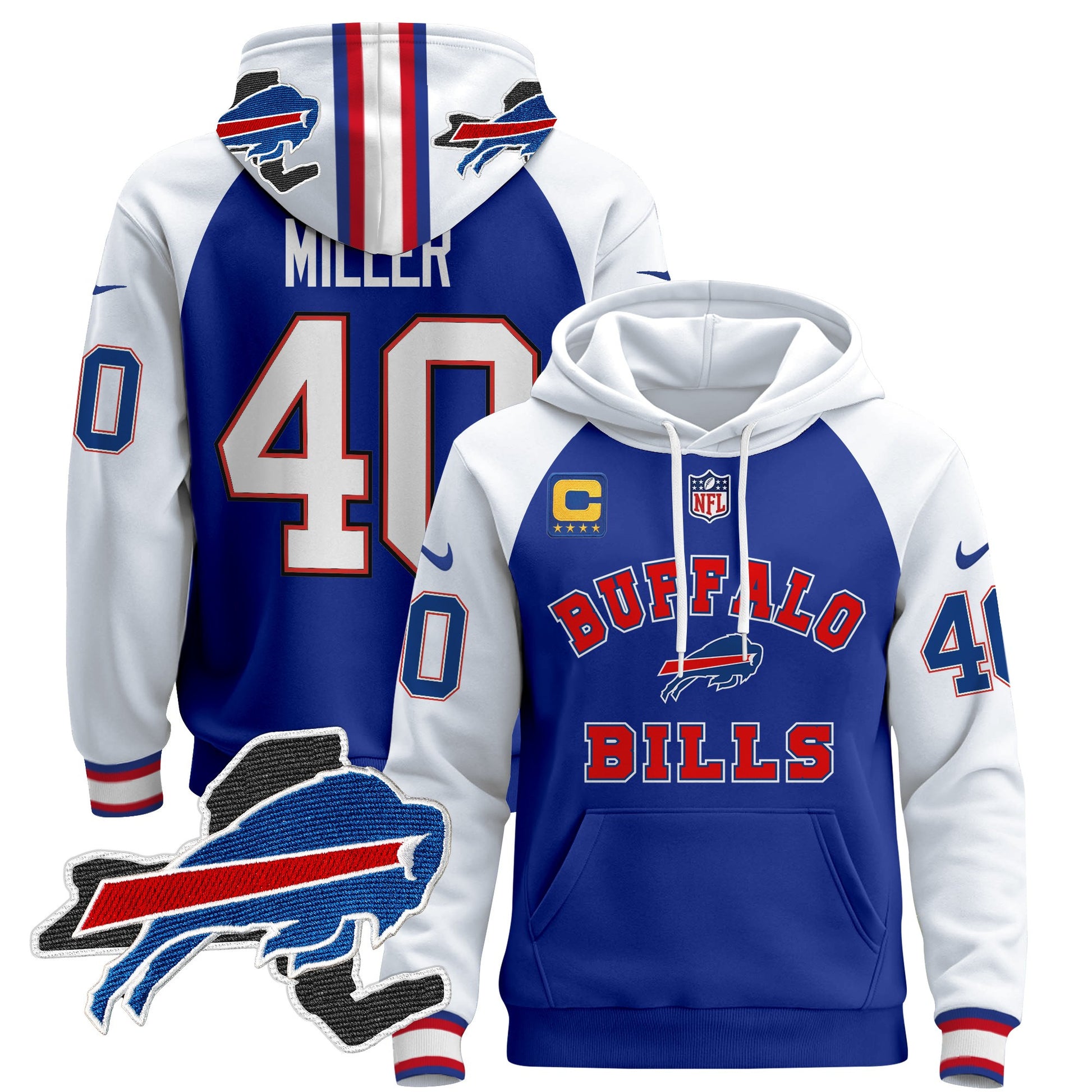 Men's Buffalo Bills 2024 Pullover Hoodie V4 - All Stitched
