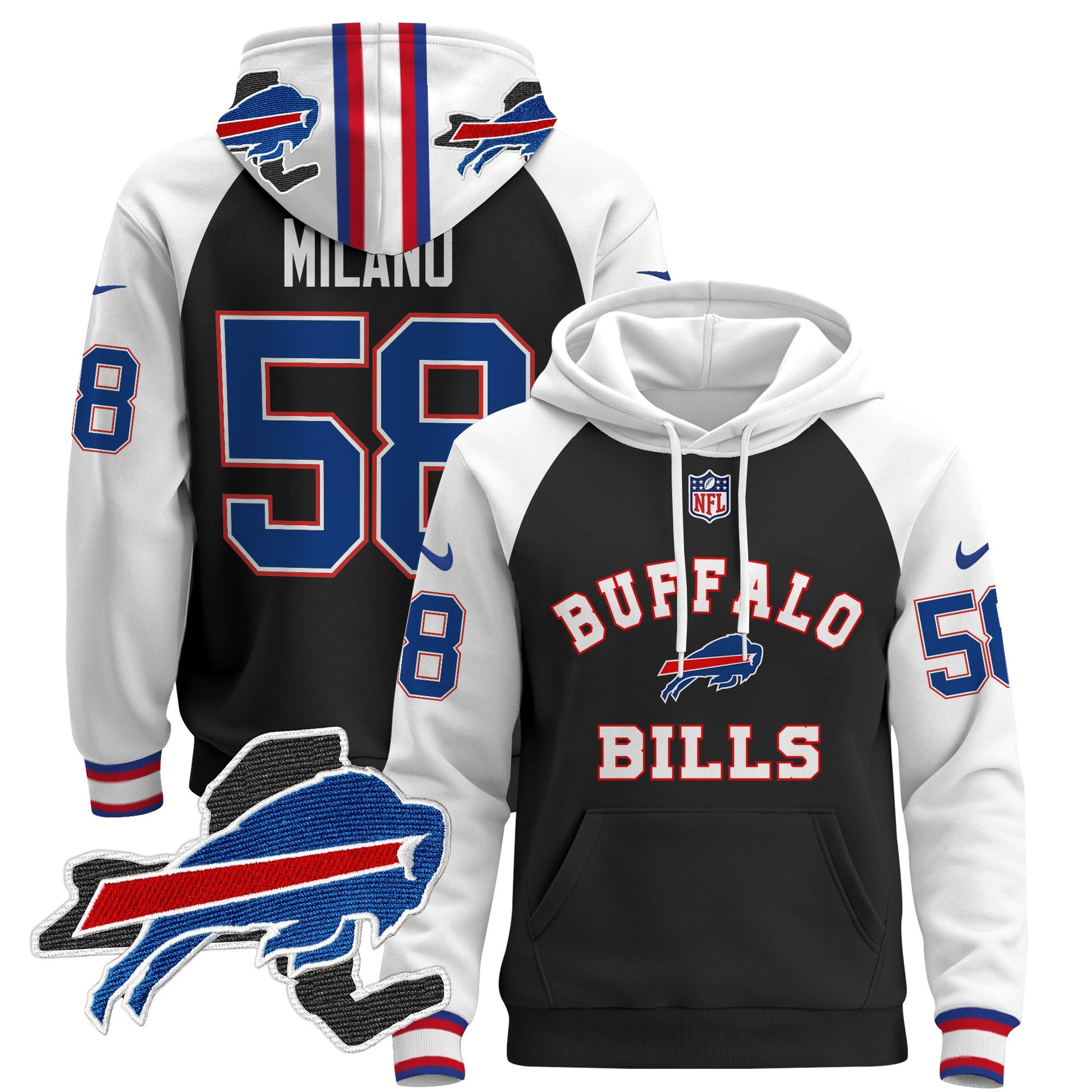 Men's Buffalo Bills 2024 Pullover Hoodie V4 - All Stitched