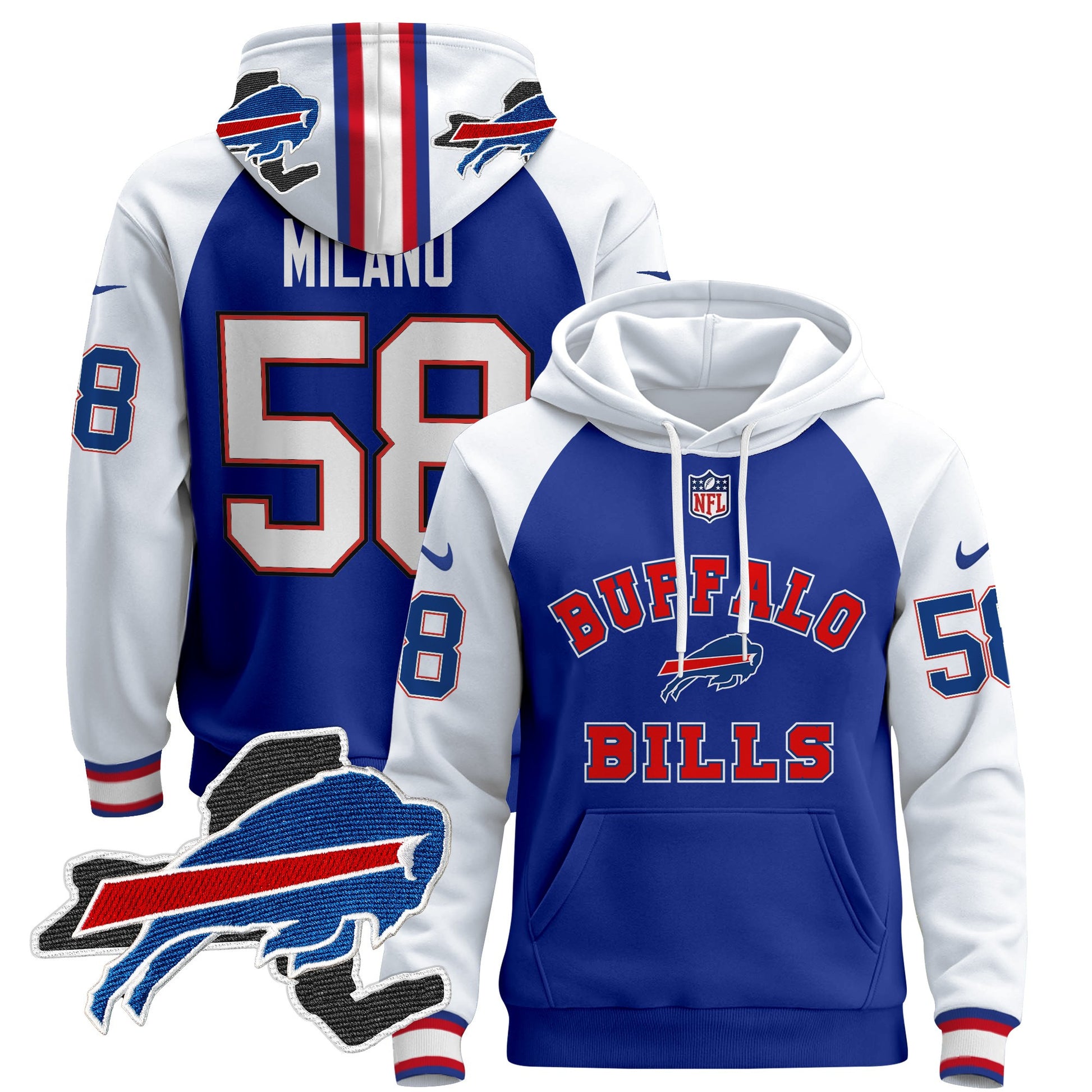 Men's Buffalo Bills 2024 Pullover Hoodie V4 - All Stitched