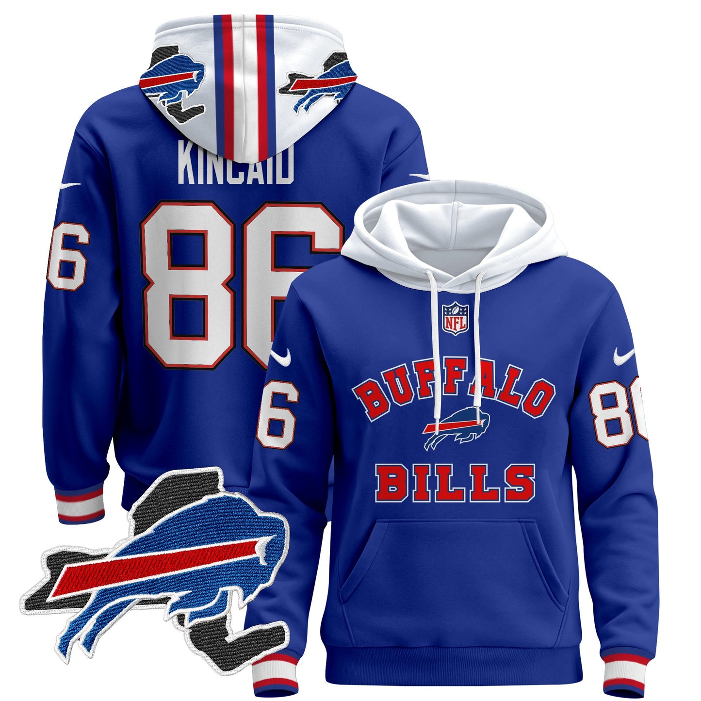 Men's Buffalo Bills 2024 Pullover Hoodie V4 - All Stitched