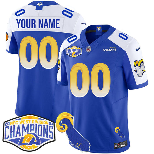 Custom Gender/Name LAR 2024 NFC West Division Champions Jersey N1 - All Stitched