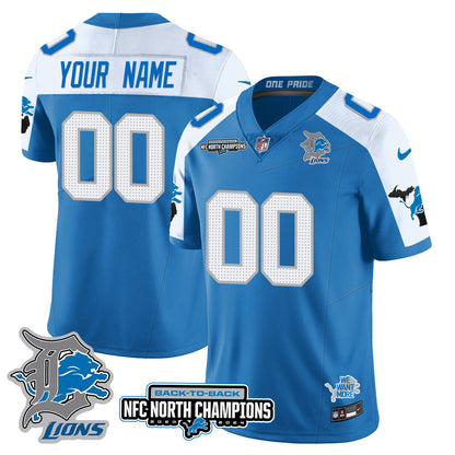 Custom Gender/Name DET 2024 NFC North Champions Gold Jersey N3 - All Stitched