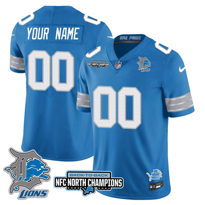 Custom Gender/Name DET 2024 NFC North Champions Gold Jersey N3 - All Stitched