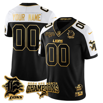 Custom Gender/Name DET 2024 NFC North Champions Gold Jersey N1 - All Stitched