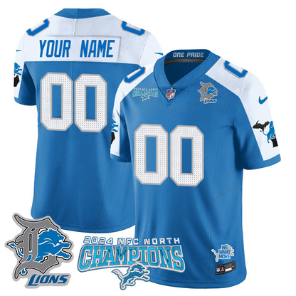 Custom Gender/Name DET 2024 NFC North Champions Gold Jersey N1 - All Stitched