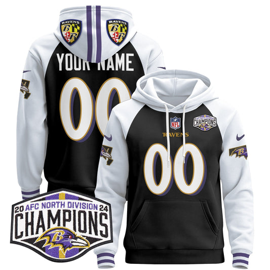 BAL 2024 AFC North Division Champions Patch Custom Pullover Hoodie V2 - All Stitched