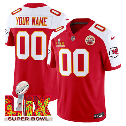 Chiefs Super Bowl LIX Patch Vapor Limited Custom Jersey - All Stitched