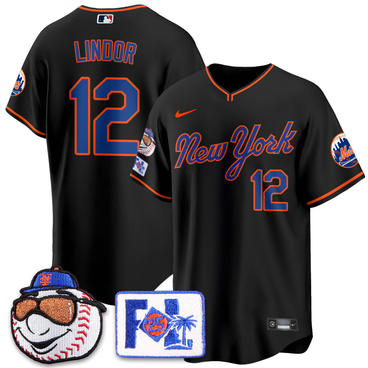 NYM Blue Road 2025 Spring Training Jersey - All Stitched