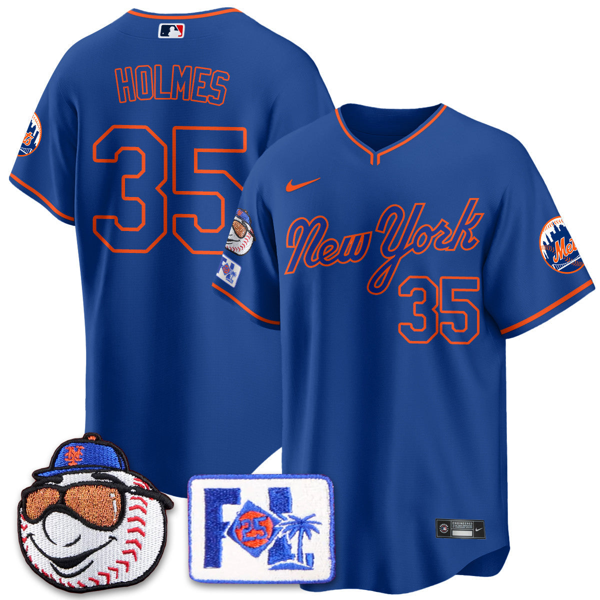 NYM Blue Road 2025 Spring Training Jersey - All Stitched