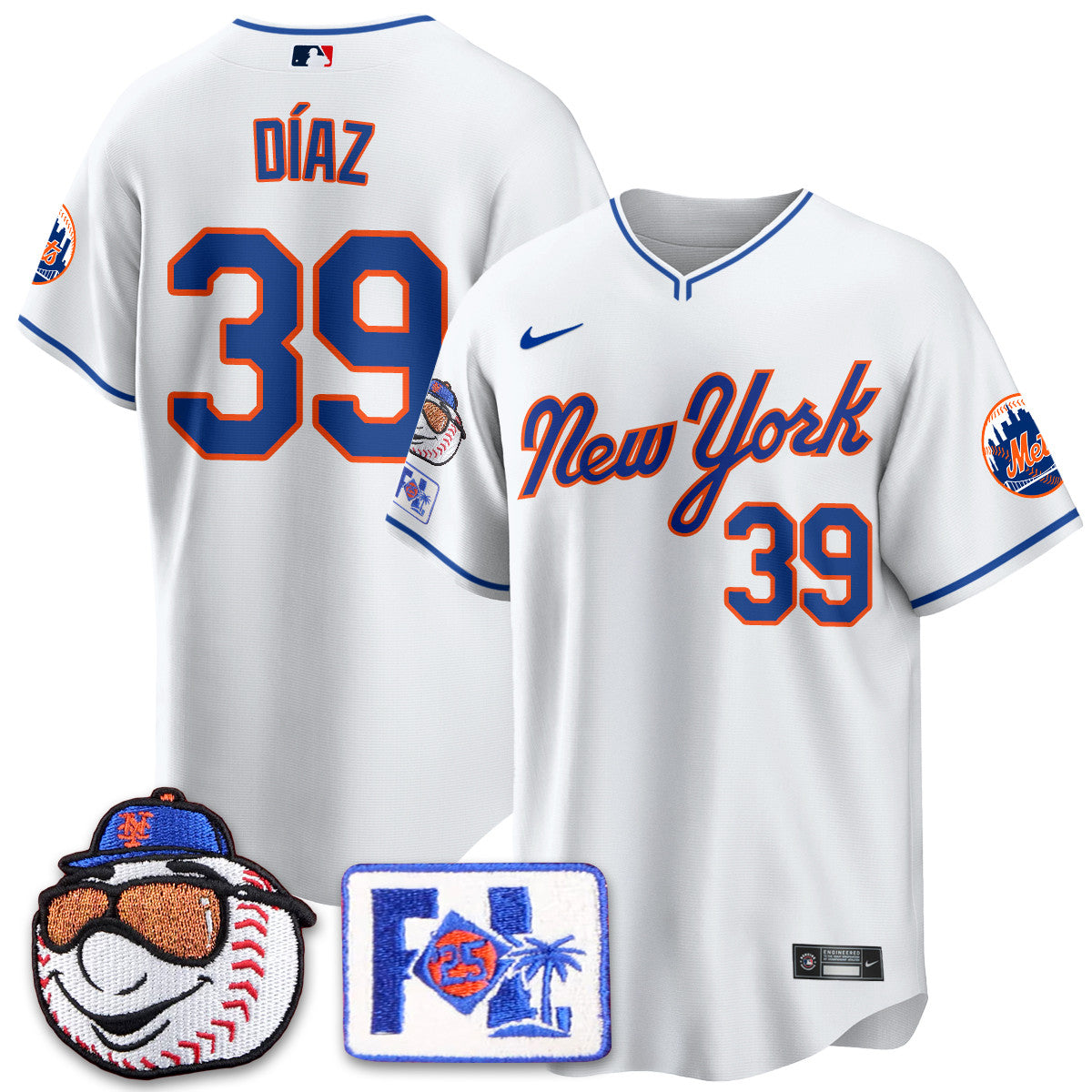 NYM Blue Road 2025 Spring Training Jersey - All Stitched