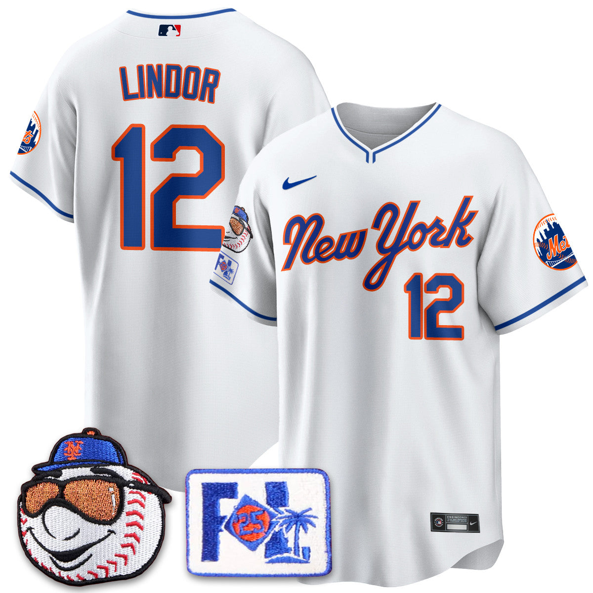 NYM Blue Road 2025 Spring Training Jersey - All Stitched