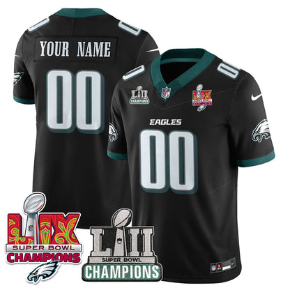 Custom Name/Gender PHI LII-LIX Super Bowl Champions Vapor Limited Jersey - All Stitched